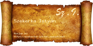 Szekerka István névjegykártya