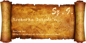Szekerka István névjegykártya